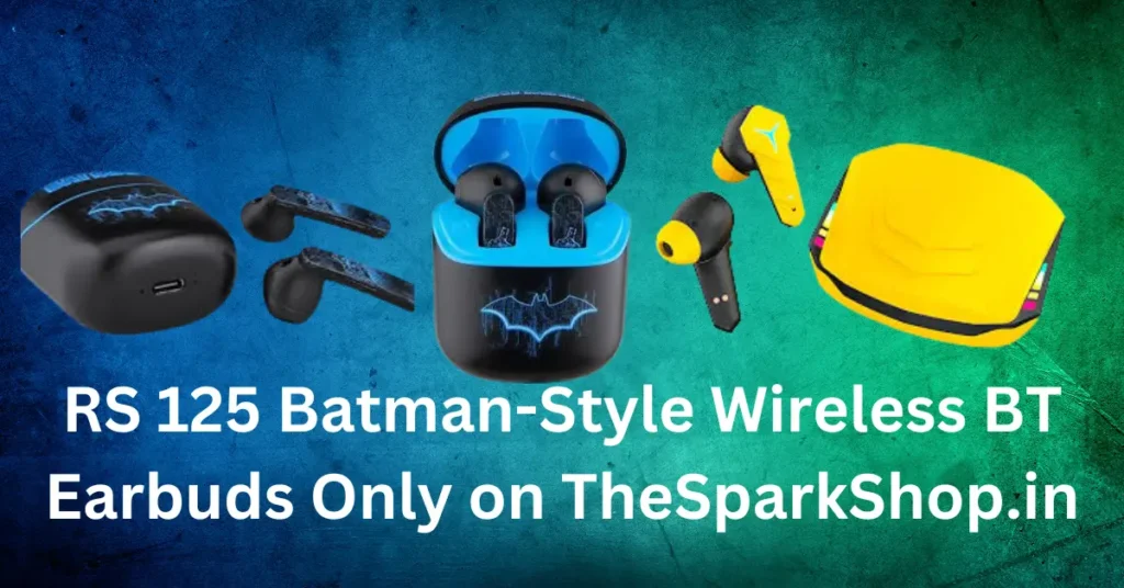 RS 125 Batman-Style Wireless BT Earbuds Only on TheSparkShop.in RS 125 Batman-Style Wireless BT Earbuds Only on TheSparkShop.in
